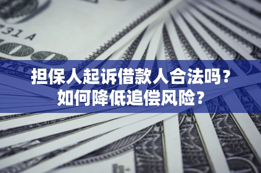 北京担保人起诉借款人合法吗？如何降低追偿风险？